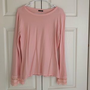 NWOT Pink Knit Sweater with Sleeve Detail